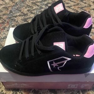 Black and Pink DC/Famous Double Label Sneakers